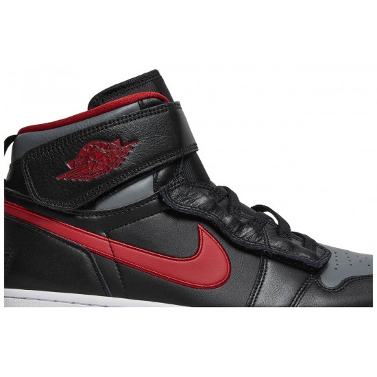 Air Jordan 1 High FlyEase Smoke Grey Gym Red Black/Smoke Grey/White/Gym Red CQ3835 006 AJ 1 Sneakers