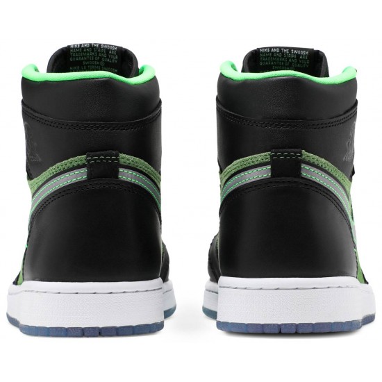 Air Jordan 1 High Zoom Zen Green Black/Black/Tomatillo/Rage Green CK6637 002 AJ 1 Sneakers