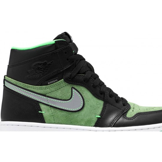 Air Jordan 1 High Zoom Zen Green Black/Black/Tomatillo/Rage Green CK6637 002 AJ 1 Sneakers