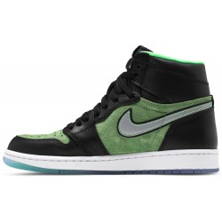 Air Jordan 1 High Zoom 'Zen Green' Black/Black/Tomatillo/Rage Green CK6637 002 AJ 1 Sneakers