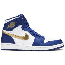 Air Jordan 1 Retro High 'Gold Medal' Deep Royal Blue/Metallic Gold Coin-White 332550 406 AJ 1 Sneakers