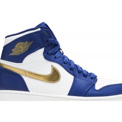 Air Jordan 1 Retro High 'Gold Medal' Deep Royal Blue/Metallic Gold Coin-White 332550 406 AJ 1 Sneakers