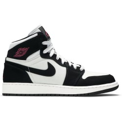 Air Jordan 1 Retro High GS 'Pure Platinum Black Pink' Pure Platinum/Vivid Pink-Black 332148 015 AJ 1 Sneakers