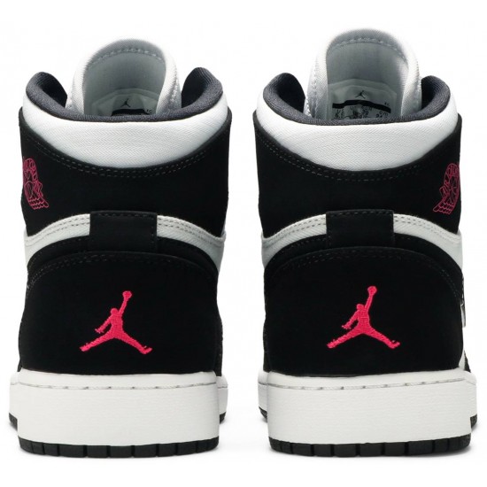 Air Jordan 1 Retro High GS Pure Platinum Black Pink Pure Platinum/Vivid Pink-Black 332148 015 AJ 1 Sneakers