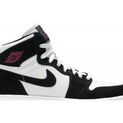 Air Jordan 1 Retro High GS 'Pure Platinum Black Pink' Pure Platinum/Vivid Pink-Black 332148 015 AJ 1 Sneakers