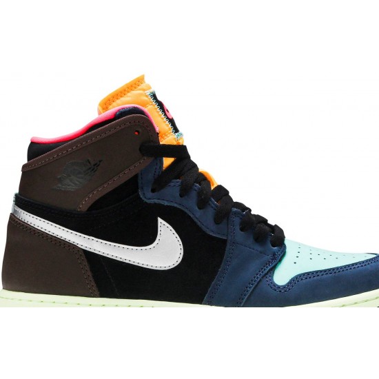 Air Jordan 1 Retro High GS Tokyo Bio Hack Baroque Brown/Black/Laser Orange/Racer Pink 575441 201 AJ 1 Sneakers