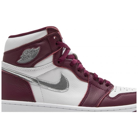 Air Jordan 1 Retro High OG Bordeaux Bordeaux/White/Metallic Silver555088 611 AJ 1 Sneakers