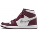 Air Jordan 1 Retro High OG Bordeaux Bordeaux/White/Metallic Silver555088 611 AJ 1 Sneakers