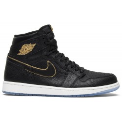 Air Jordan 1 Retro High OG 'City of Flight' Black/Summit White-Metallic Gold 555088 031 AJ 1 Sneakers