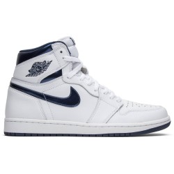 Air Jordan 1 Retro High OG 'Metallic Navy' White/Midnight Navy 555088 106 AJ 1 Sneakers