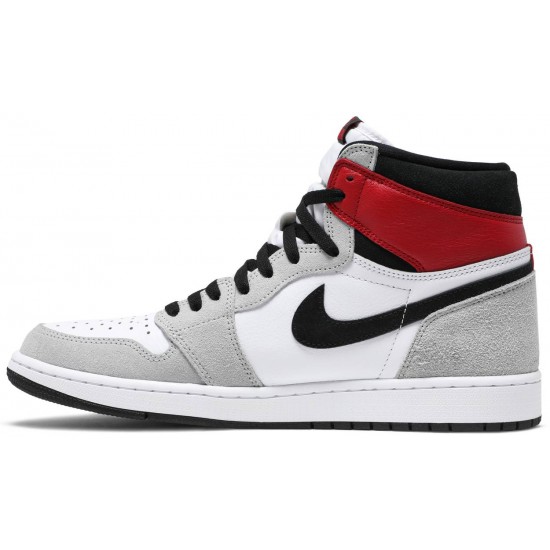 Air Jordan 1 Retro High OG Smoke Grey White/Black/Light Smoke Grey/Varsity Red555088 126 AJ 1 Sneakers