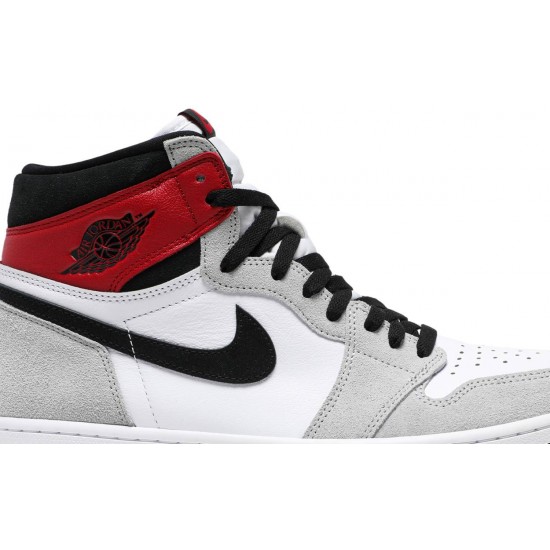 Air Jordan 1 Retro High OG Smoke Grey White/Black/Light Smoke Grey/Varsity Red555088 126 AJ 1 Sneakers