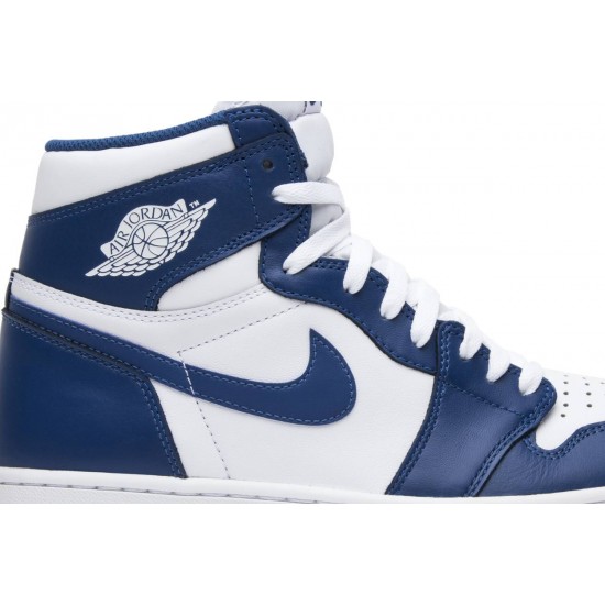 Air Jordan 1 Retro High OG Storm Blue White/Storm Blue 555088 127 AJ 1 Sneakers