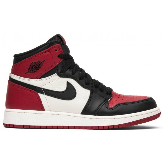 Air Jordan 1 Retro High OG BG Bred Toe Gym Red/Summit White 575441 610 AJ 1 Sneakers