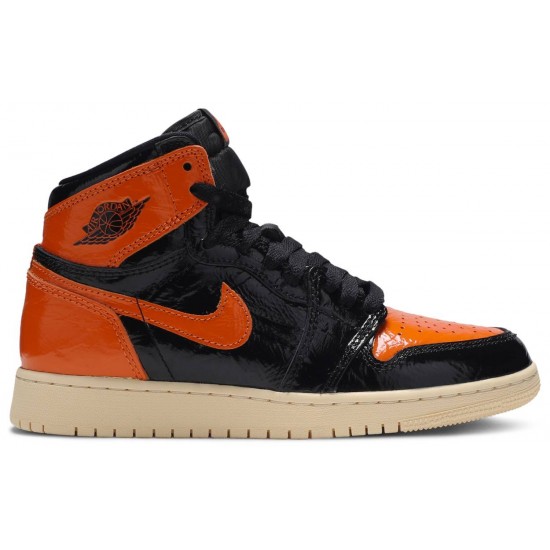 Air Jordan 1 Retro High OG BG Shattered Backboard 3.0 Black/Pale Vanilla/Starfish 575441 028 AJ 1 Sneakers