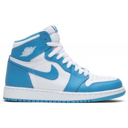 Air Jordan 1 Retro High OG BG 'UNC' White/Dark Powder Blue 575441 117 AJ 1 Sneakers