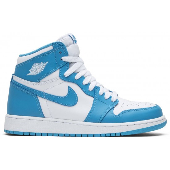 Air Jordan 1 Retro High OG BG UNC White/Dark Powder Blue 575441 117 AJ 1 Sneakers