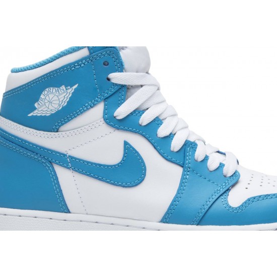 Air Jordan 1 Retro High OG BG UNC White/Dark Powder Blue 575441 117 AJ 1 Sneakers