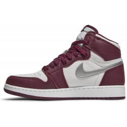 Air Jordan 1 Retro High OG GS 'Bordeaux' Bordeaux/White/Metallic Silver 575441 611 AJ 1 Sneakers