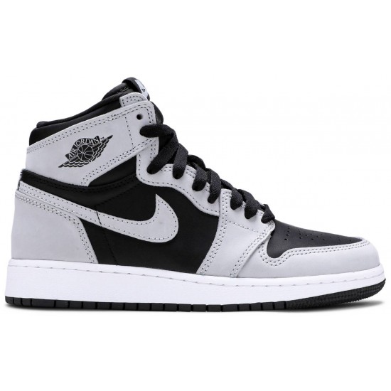 Air Jordan 1 Retro High OG GS Shadow 2.0 Black/Light Smoke Grey/White575441 035 AJ 1 Sneakers