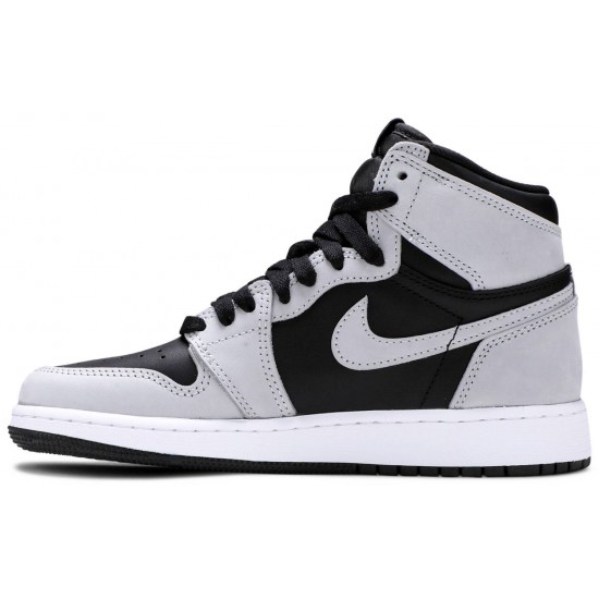 Air Jordan 1 Retro High OG GS Shadow 2.0 Black/Light Smoke Grey/White575441 035 AJ 1 Sneakers