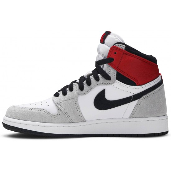 Air Jordan 1 Retro High OG GS Smoke Grey White/Black/Light Smoke Grey/Varsity Red 575441 126 AJ 1 Sneakers