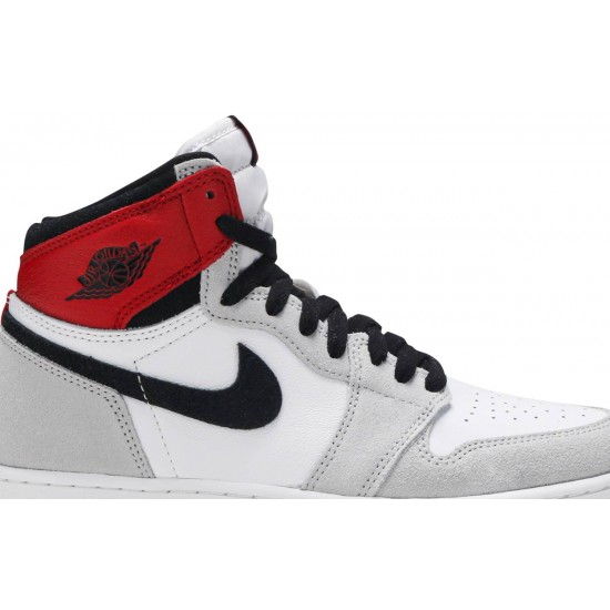 Air Jordan 1 Retro High OG GS Smoke Grey White/Black/Light Smoke Grey/Varsity Red 575441 126 AJ 1 Sneakers