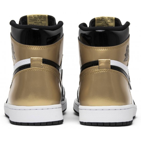 Air Jordan 1 Retro High OG NRG Gold Toe Black/Black-Metallic Gold-White 861428 007 AJ 1 Sneakers