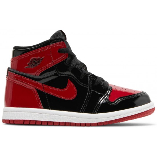 Air Jordan 1 Retro High OG TD Patent Bred Black/Varsity Red/WhiteAQ2665 063 AJ 1 Sneakers