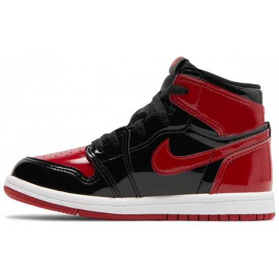 Air Jordan 1 Retro High OG TD Patent Bred Black/Varsity Red/WhiteAQ2665 063 AJ 1 Sneakers