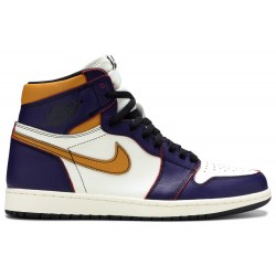 Air Jordan 1 Retro High SB 'LA to Chicago' Sample Court Purple/Sail-University Gold-Black CD6578 507 S AJ 1 Sneakers