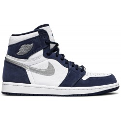 Air Jordan 1 Retro High co.JP 'Midnight Navy' 2020" White/Midnight Navy/Metallic SilverDC1788 100 AJ 1 Sneakers