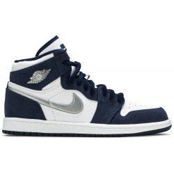 Air Jordan 1 Retro High co.JP PS 'Midnight Navy' White/Midnight Navy/Metallic Silver AQ2664 141 AJ 1 Sneakers