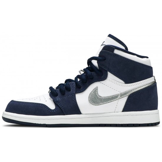 Air Jordan 1 Retro High co.JP PS Midnight Navy White/Midnight Navy/Metallic Silver AQ2664 141 AJ 1 Sneakers