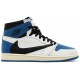 Fragment Design x Travis Scott x Air Jordan 1 Retro High Sail/Black/Military Blue/Shy PinkDH3227 105 AJ 1 Sneakers