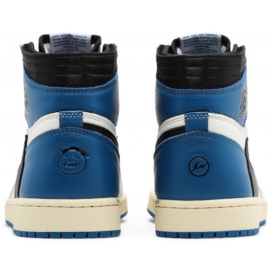 Fragment Design x Travis Scott x Air Jordan 1 Retro High Sail/Black/Military Blue/Shy PinkDH3227 105 AJ 1 Sneakers