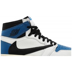 Fragment Design x Travis Scott x Air Jordan 1 Retro High Sail/Black/Military Blue/Shy PinkDH3227 105 AJ 1 Sneakers