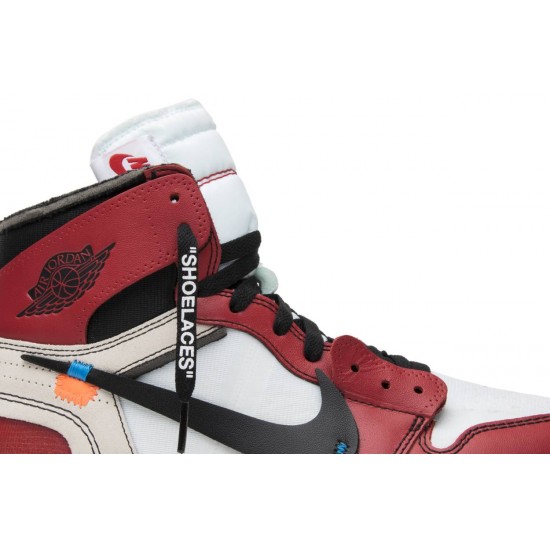 Off-White x Air Jordan 1 Retro High OG Chicago White/Black-Varsity Red-Blackaa3834 101 AJ 1 Sneakers