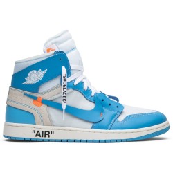 Off-White x Air Jordan 1 Retro High OG 'UNC' Sample White/Dark Powder Blue-Cone AQ0818 148 S AJ 1 Sneakers