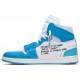 Off-White x Air Jordan 1 Retro High OG UNC Sample White/Dark Powder Blue-Cone AQ0818 148 S AJ 1 Sneakers