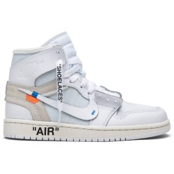 Off-White x Air Jordan 1 Retro High OG BG 'White' 2018 White/White-White AQ8296 100 AJ 1 Sneakers