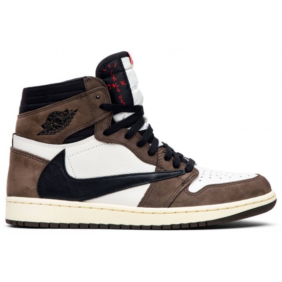 Travis Scott x Air Jordan 1 Retro High OG Mocha Sample Sail/Dark Mocha-University Red-Black CD4487 100 S AJ 1 Sneakers