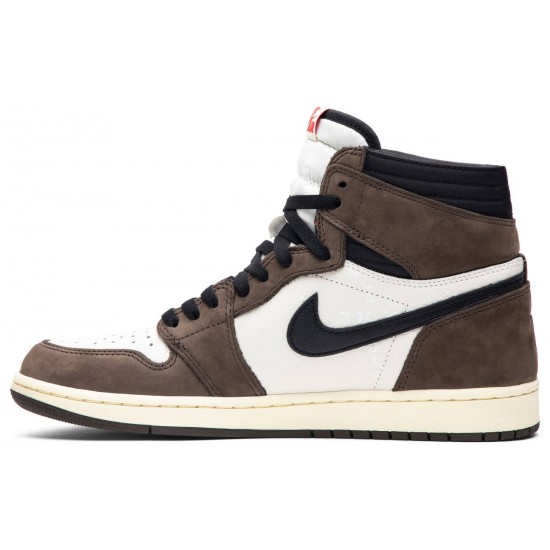 Travis Scott x Air Jordan 1 Retro High OG Mocha Sample Sail/Dark Mocha-University Red-Black CD4487 100 S AJ 1 Sneakers