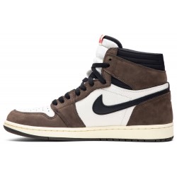 Travis Scott x Air Jordan 1 Retro High OG 'Mocha' Sail/Dark Mocha-University Red-BlackCD4487 100 AJ 1 Sneakers