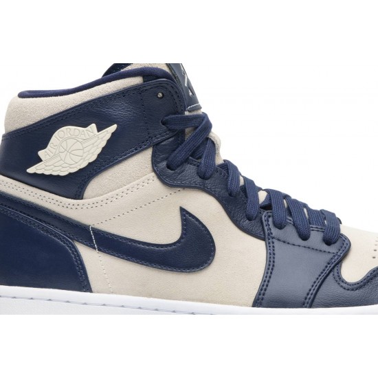 Wmns Air Jordan 1 High Navy Cream Midnight Navy/Light Cream-White AQ9131 401 AJ 1 Sneakers