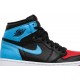 Wmns Air Jordan 1 High OG UNC To Chicago Black/Dark Powder Blue/Gym RedCD0461 046 AJ 1 Sneakers