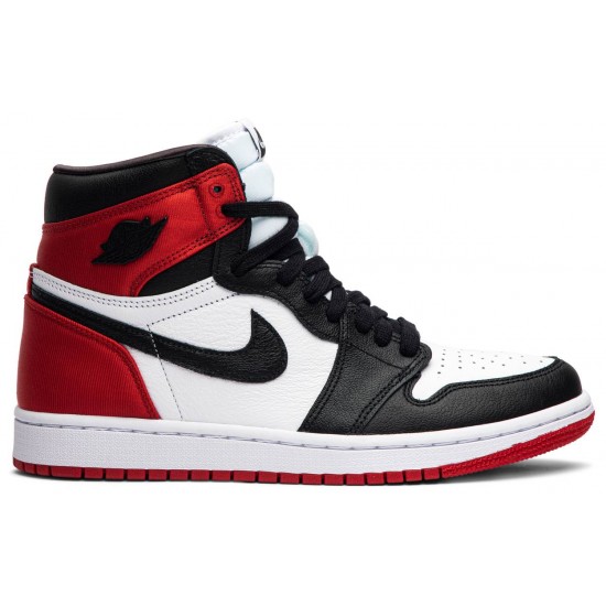 Wmns Air Jordan 1 Retro High Satin Black Toe Black/White-Varsity RedCD0461 016 AJ 1 Sneakers