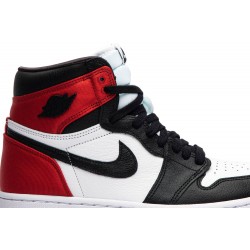 Wmns Air Jordan 1 Retro High 'Satin Black Toe' Black/White-Varsity RedCD0461 016 AJ 1 Sneakers