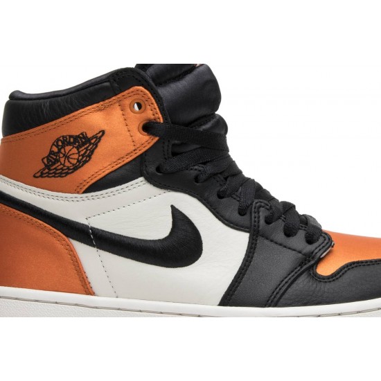 Wmns Air Jordan 1 Retro High OG Satin Shattered Backboard Black/Starfish-Sail-Black AV3725 010 AJ 1 Sneakers