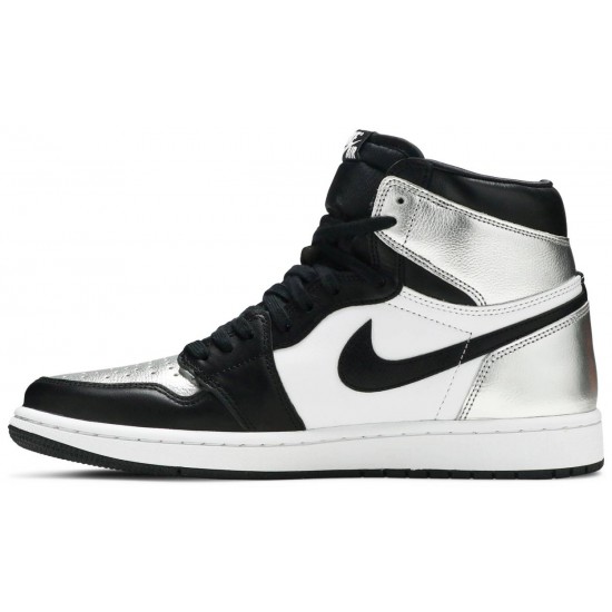 Wmns Air Jordan 1 Retro High OG Silver Toe Black/Metallic Silver/White/BlackCD0461 001 AJ 1 Sneakers